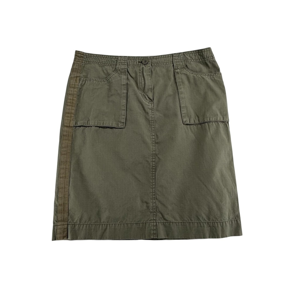 B.U.M. Equipment 100% Cotton Womens Size 8 Olive Ripstop Utility Cargo Skirt Y2K